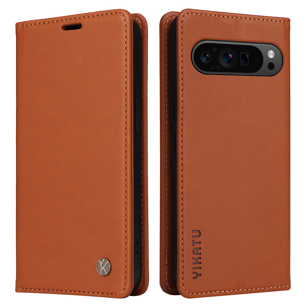 YIKATU YK-001 For Google Pixel 9 Pro Phone Case Magnetic Closure PU Leather Flip Cover YIKATU YK-001 For Google Pixel 9 Pro Phone Case Magnetic Closure PU Leather Flip Cover